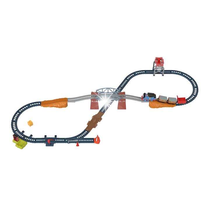 Játék vonatok, Tomek és barátai, 18 darabos készlet, Tomek mozdony, dupla daltis, fiúknak