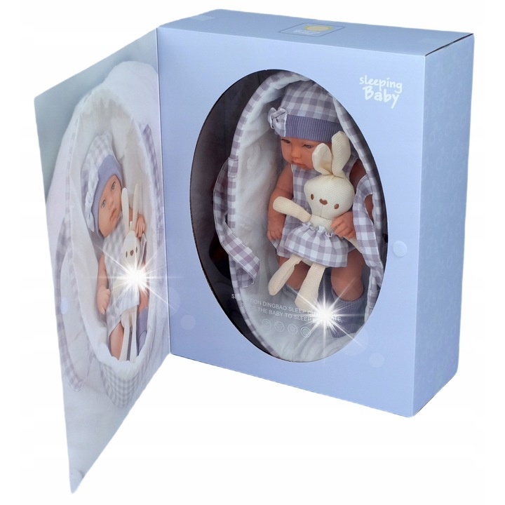 Realisztikus baba kiegészítőkkel és tartóval, ToysPlanet, 33 cm