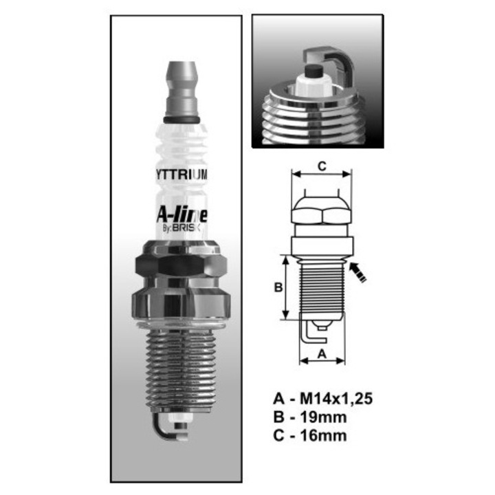 Bujie BRISK A17 (0025) D15YCY, 1 electroda, Yttrium