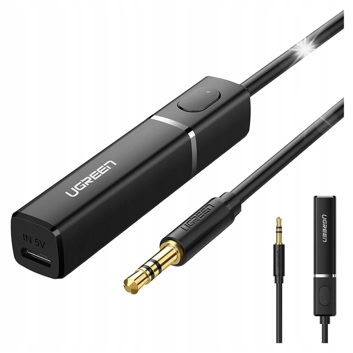 UGREEN Bluetooth 5.0 audio adó, aptX, 10m, 3.5mm, micro USB, 68x13x13mm