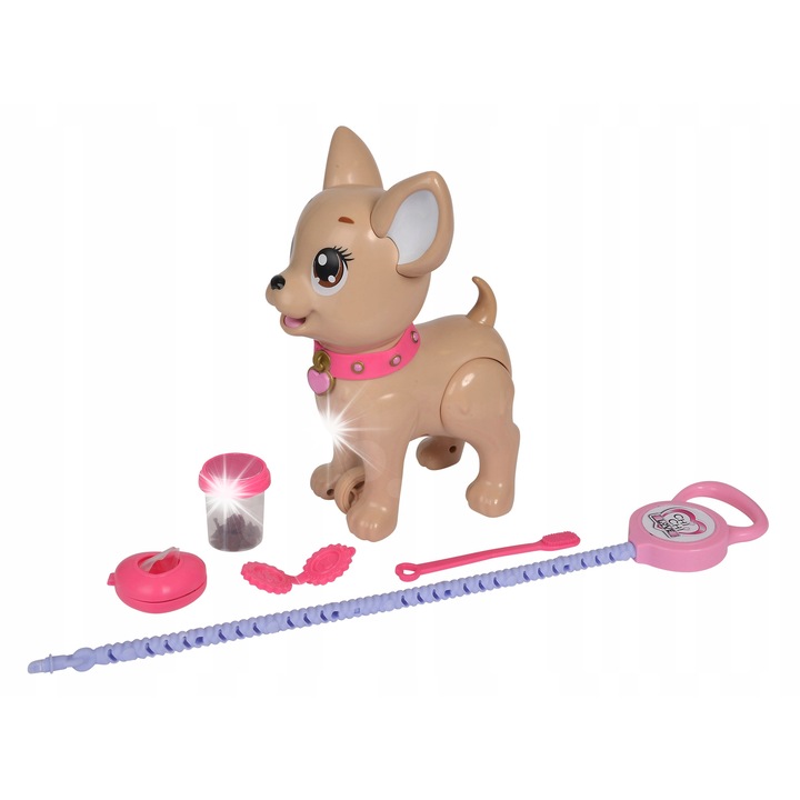 Interaktív játék, Simba, Poo Poo Puppy, barna színű, 3 éves kortól, kiegészítőkkel