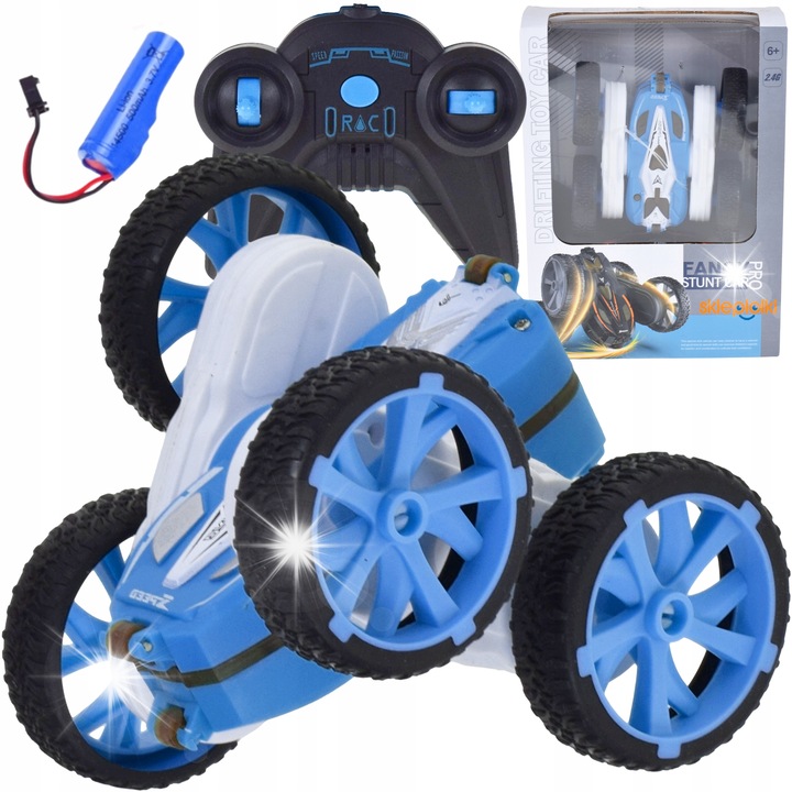 Akrobatikus távirányítós autó, Skleplolki, 360 fokos, 3 színű, komplett készlet