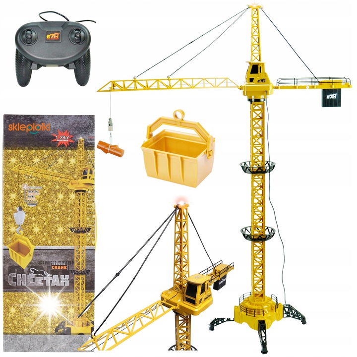 Строителна играчка, Skleplolki, кран 128 см, със звуци и подвижно рамо