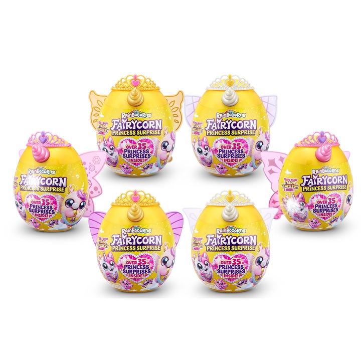 Плюшена играчка Rainbocorns, маска еднорог с крила, комплект с 35 изненади, многоцветен, 1x плюш, 1x корона, 1x магическа пръчка