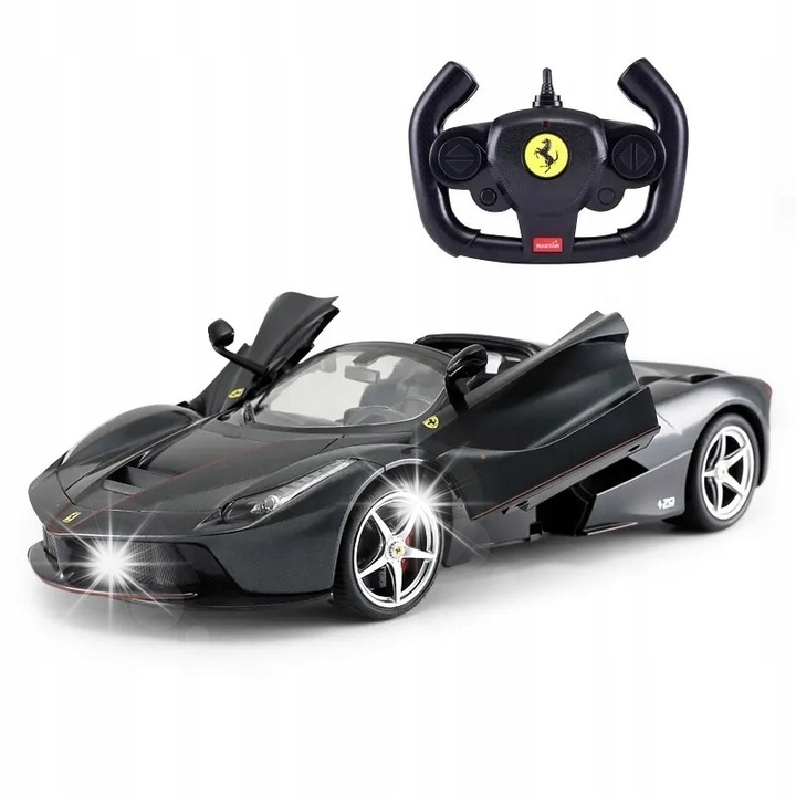 Masina cu telecomanda Rastar model Ferrari Aperta, 1:14, negru, functie drift, dimensiuni 34x15x8cm