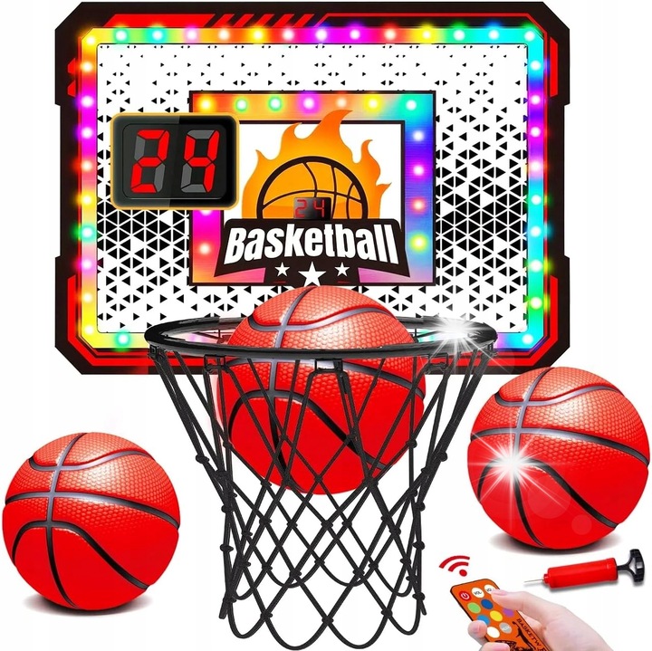 VATOS kosárlabda elektronikus tábla készlet, pontszámlálóval, ajtóra szerelhető