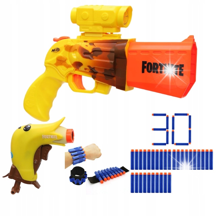 Пистолет Nerf Fortnite, комплект, мастило, аксесоари