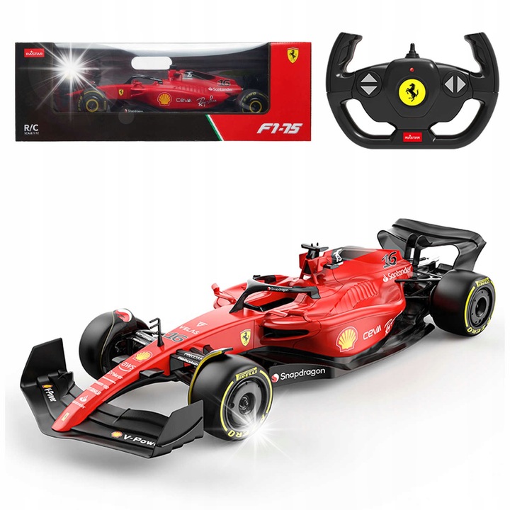 Masinuta R/C Ferrari F1 75, Rastar, 1:12, 43x28x6cm, multicolor