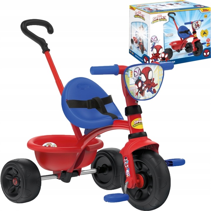 Триколка Smoby Be Fun Spidey, 68x52x52см, 3-30кг, с дръжки и опора за безопасност