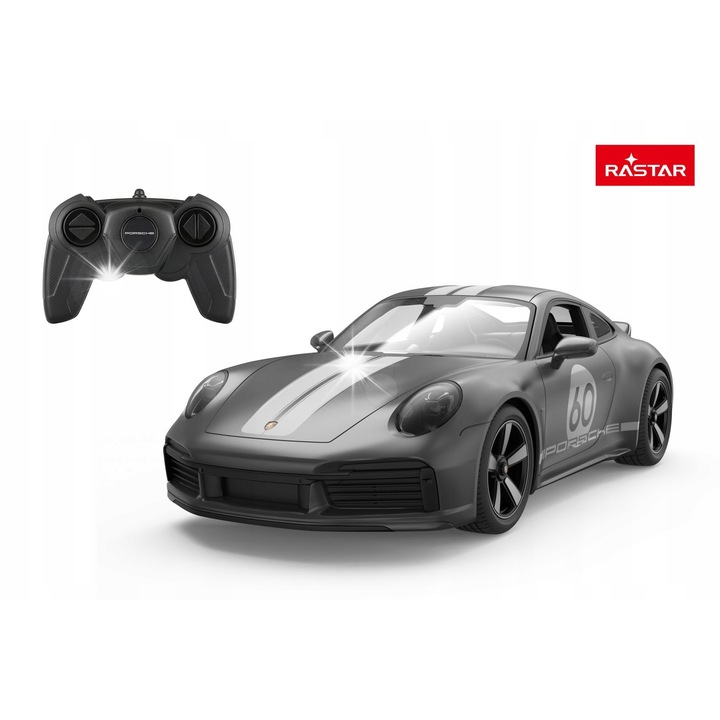 Masinuta R/C 1:16 Porsche 911 Sport Classic, Rastar, 38x18.5x16.5cm, LED, telecomanda