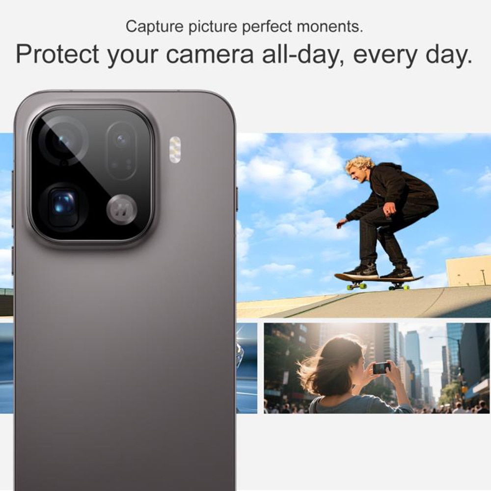 Folie protectie camera pentru Oppo Find X9 Pro, Techsuit Full Glass, Black