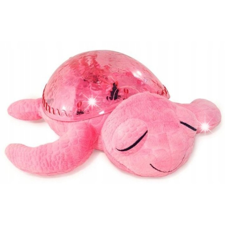 Lampa de veghe pentru copii, Tranquil Turtle, 2 melodii, culoare roz, 0+ ani