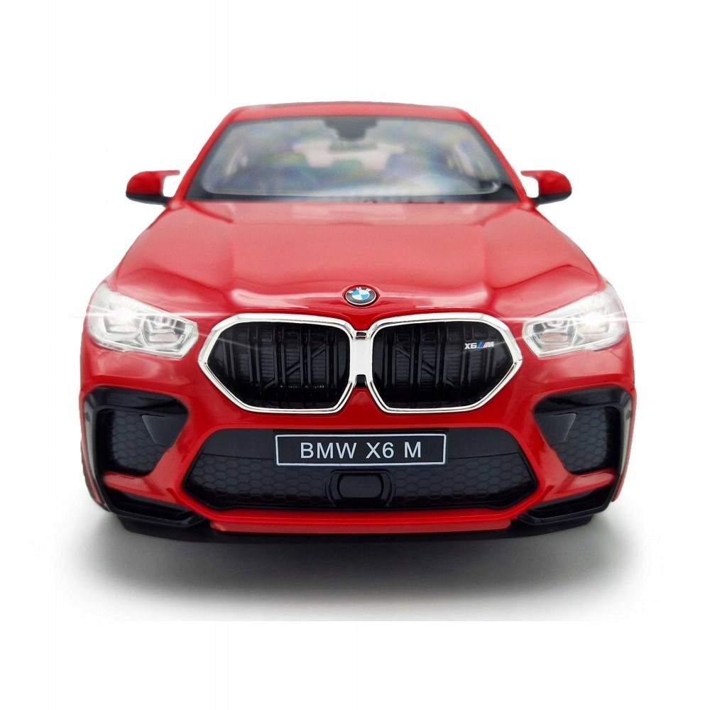 Masinuta Rastar BMW X6 M, 1:14, rosie, cu lumini LED, suspensie