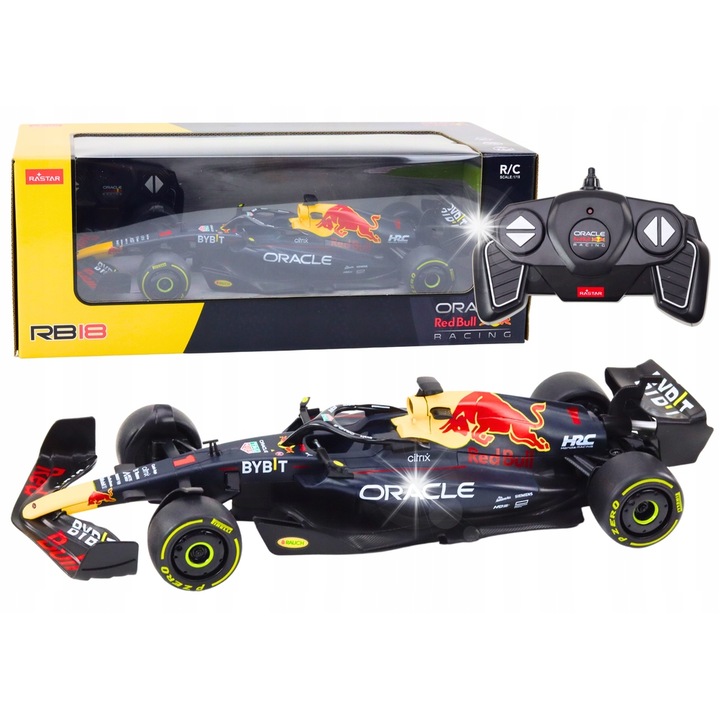 Rastar Oracle Red Bull RB18 versenyautó 1:18, fekete, távirányítóval