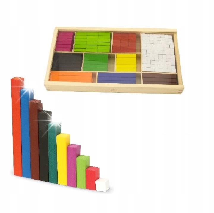 Set blocuri de numarare, Viga, 308 elemente, multicolor, 32,5x17,5x4cm