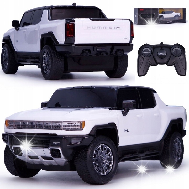 Masinuta RC Hummer EV 1:26, Rastar, 21,2x9,2x8cm, eredeti szín, teljes készlet távirányítóval