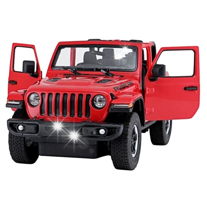 Masinuta Rastar Jeep Wrangler Rubicon JL, 1:14, piros, 31x14x12,5cm