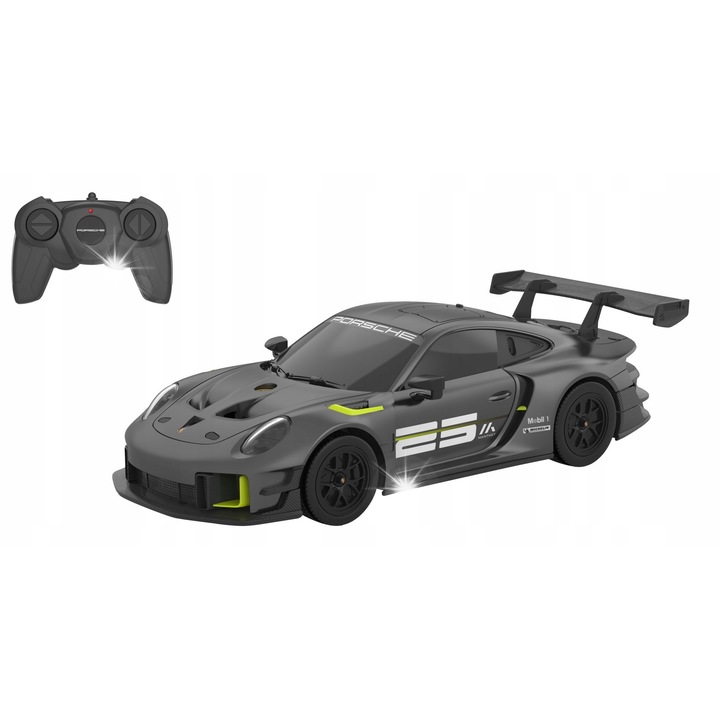 Rastar Porsche 911 GT2 RS R/C autó 1:24 grafit, 21cm, 8-9 km/h, távirányítós szett