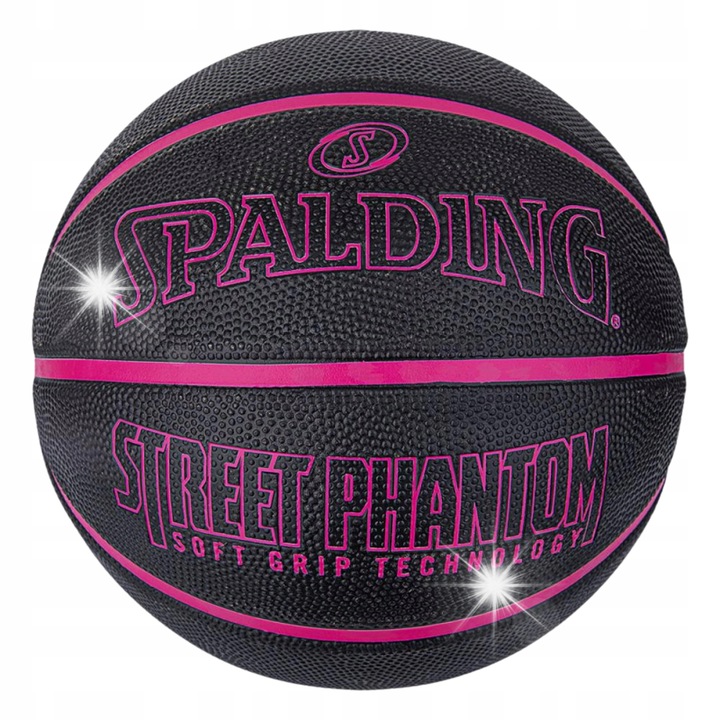 Minge de baschet Spalding Phantom Street, dimensiune 6, culoare negru-roz, pentru exterior