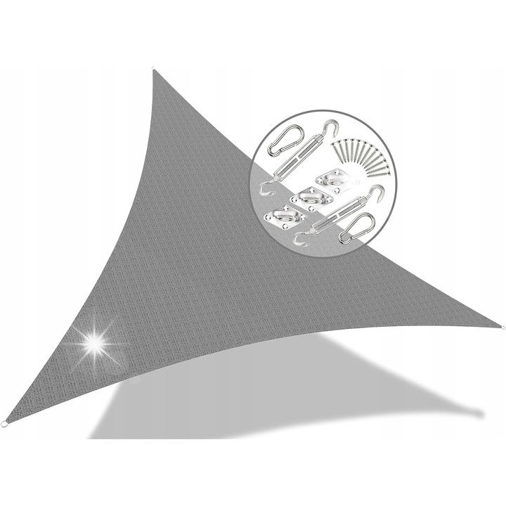 Zagau de soare Vounot 5x5x5m, protectie UV, material HDPE, set de montare