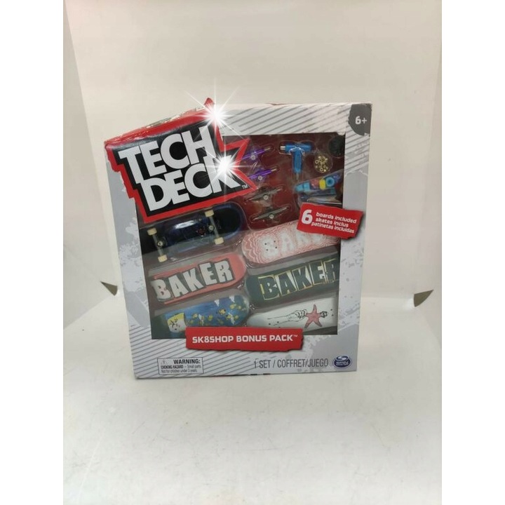 Set fingerboard Tech Deck, 6 piese, grafica autentica, 9.6x2.8cm