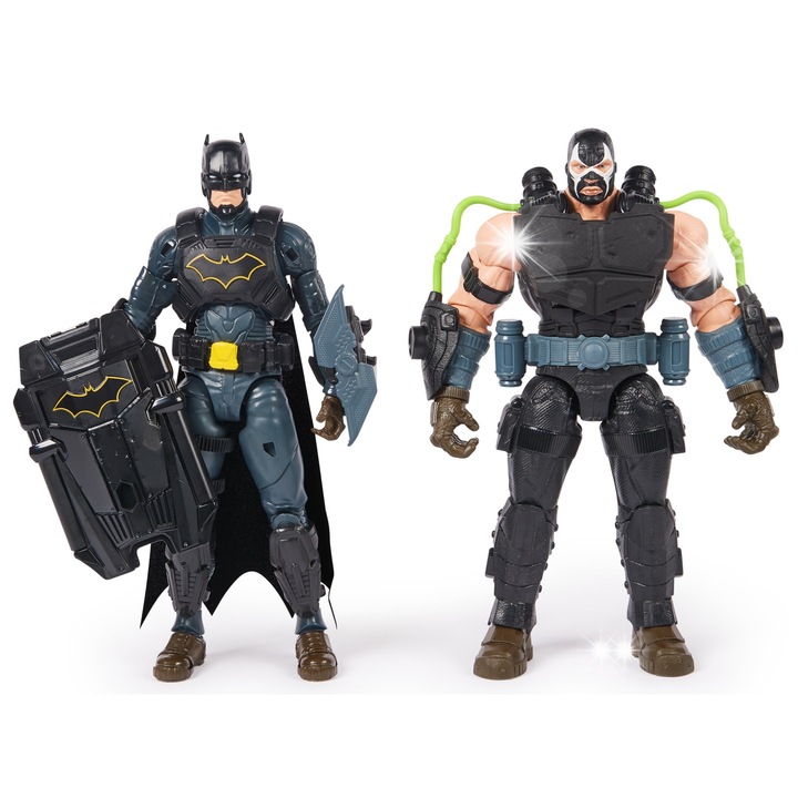 Комплект фигурки DC Batman Adventures Batman срещу Bane, 14 аксесоара, 12 инча, многоцветни, 2 фигурки