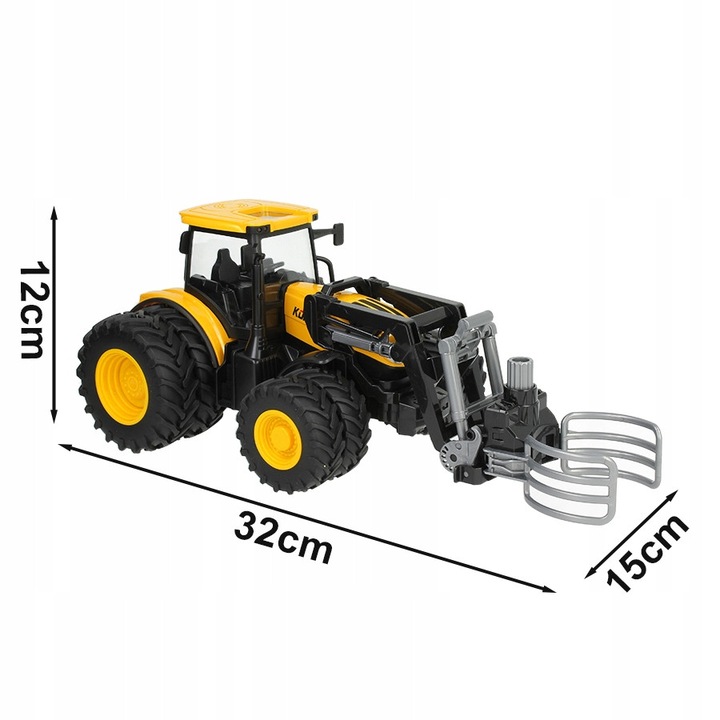 Трактор селскостопански с подвижно рамо, Stator, 15x12x19см, звукови ефекти и светлини, гумени колела