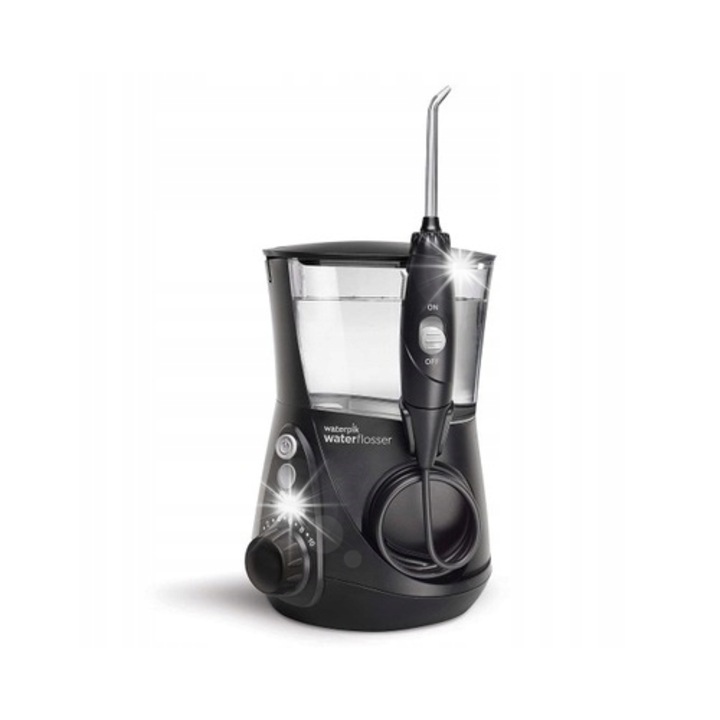 Орален иригатор Waterpik Aquarius Professional WP662 Черен, 7 накрайника, 10 степени на налягане, 650 мл