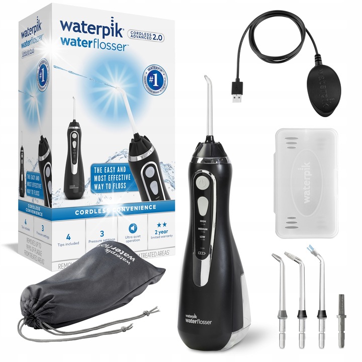 Орален иригатор Waterpik WP-582EU, 3 режима на работа, компактен дизайн, 210 мл, безжичен