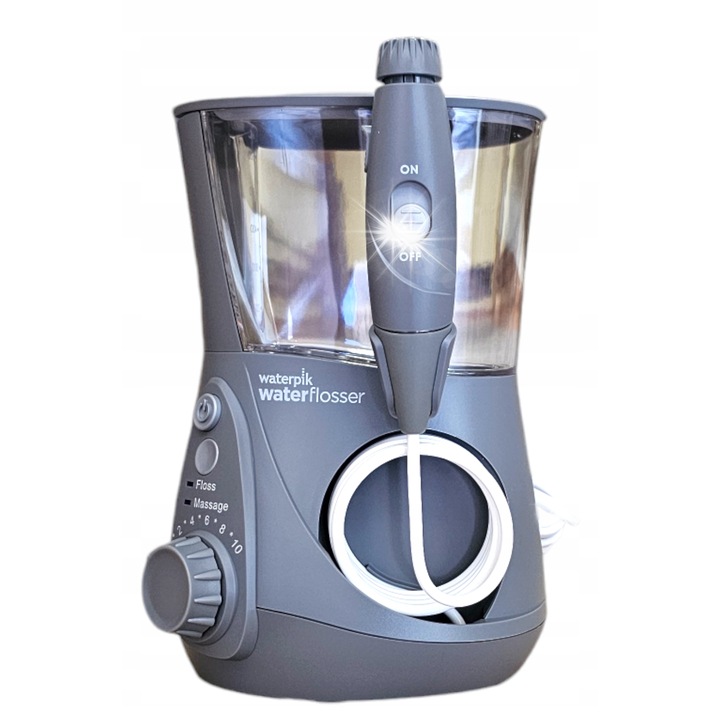 Орален иригатор Waterpik WP-667, 6 накрайника, 2 режима на работа, сив