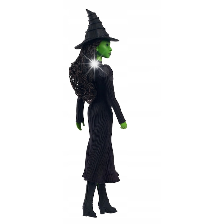Пееща кукла Елфаба Злодеида, черен костюм, 3 включени батерии, за деца над 4 години