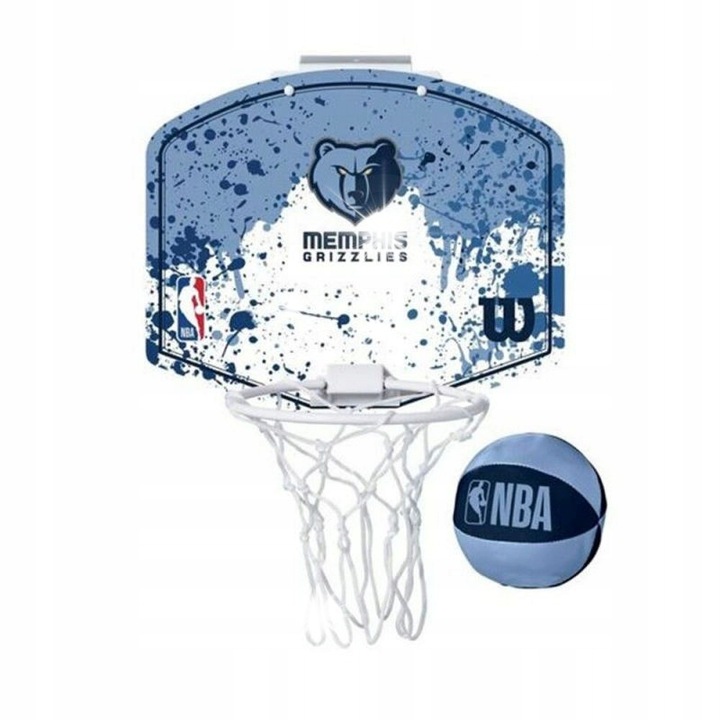 Mini kosárlabda palánk, Wilson Memphis Grizzlies, szett puha labdával, 28,5x24cm, 16,5cm átmérő