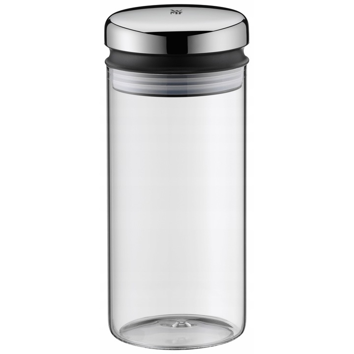 Recipient pentru cereale, 1 l, WMF, transparent, cu capac din inox, 21,5x9,7cm