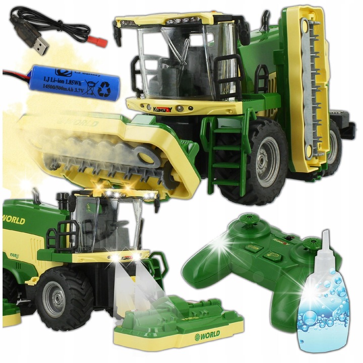 Комбайн с дистанционно управление Stator, 1:24, светлинни и звукови ефекти, размери 35,5x12,5x32cm, за деца 3+