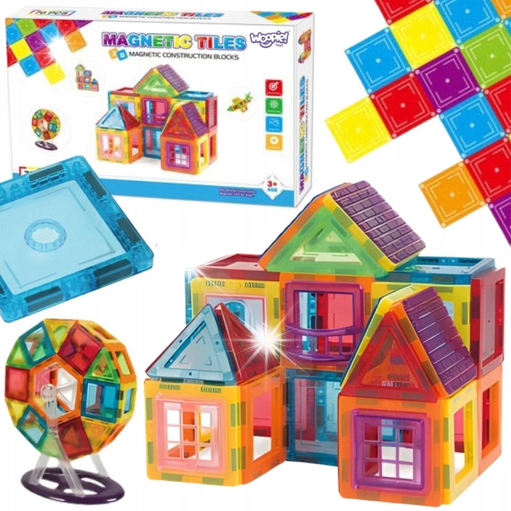 Set de constructie, Woopie, 3D, 70 piese, multicolor