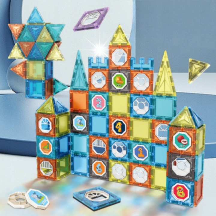 Конструктор XPart, магнитни 3D кубчета, 138 елемента, различни цветове