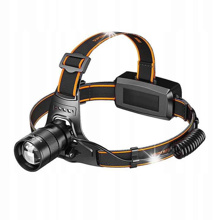 Челен фенер Superfire HZ01, бял и UV, 40x55мм, IP44, комплект с кабел USB-A към USB-C и 2 батерии AB10