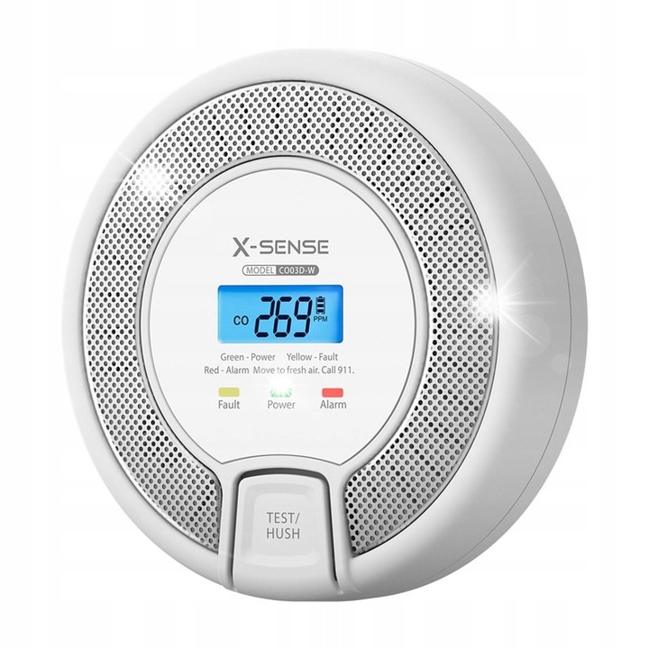 Kit Smart Home X-Sense CO03D-W, senzor CO, cu afisaj LCD