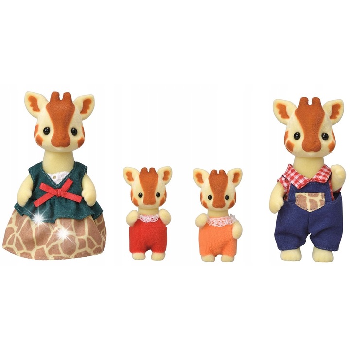 Комплект фигурки Sylvanian Families, семейство жирафи с 4 фигурки, 8 см, многоцветни
