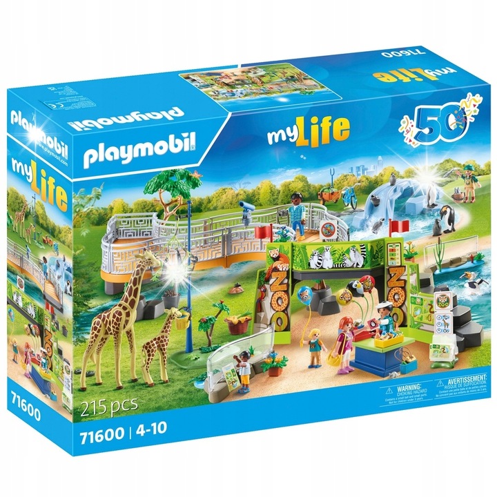Комплект фигурки Playmobil 71600 Зоопарк, различни животни, аксесоари, многоцветен
