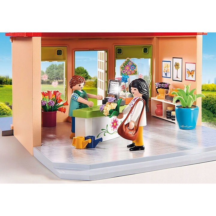 Set de constructie Playmobil, Magazinul meu de flori 70016, 19.5cm, multicolor, 2 figurine