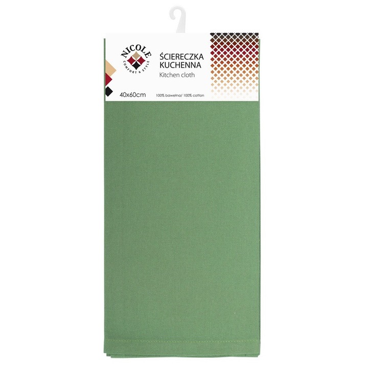 Prosoape set, sciera de bucatarie Nicole, 40x60cm, bumbac, verde