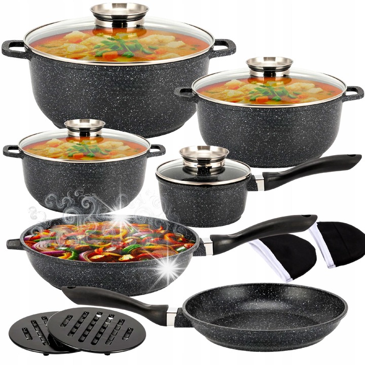 Set oale TODOMI, marmura, 6 piese, 28x24x20cm