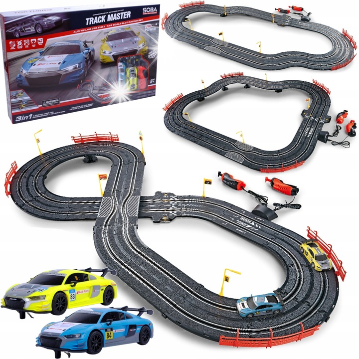 Toy Planet elektromos autópálya szett, LED világítás, 320 cm