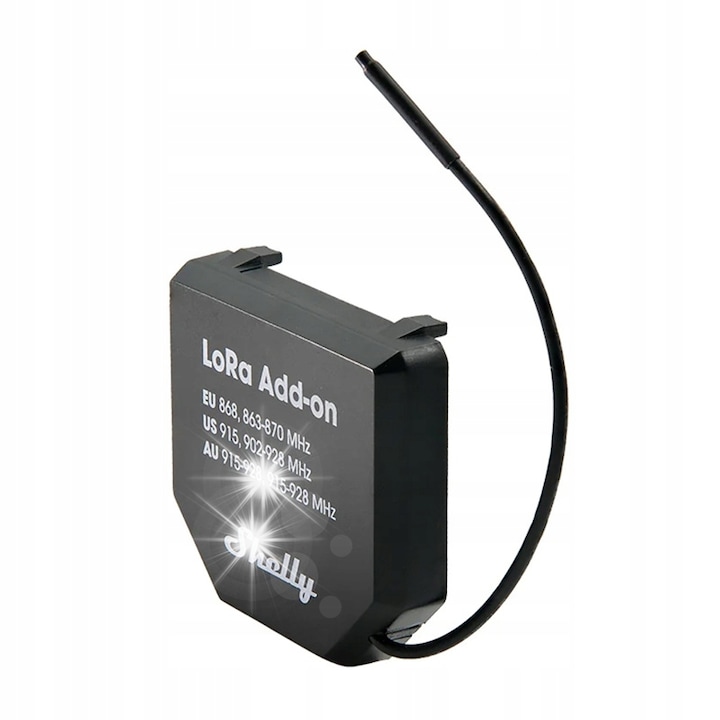 Priza Shelly LoRa Add-on EU868, compatibila cu Gen3 si Gen4, 40x42x11mm, neagra