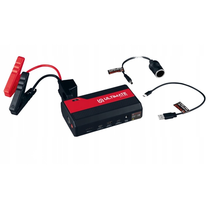 Redresor auto Ultimate Speed UMAP 12000 C4, 2 in 1, 12V, 7000 mAh, 16,2x9,6x4,6cm, cu lanterna LED