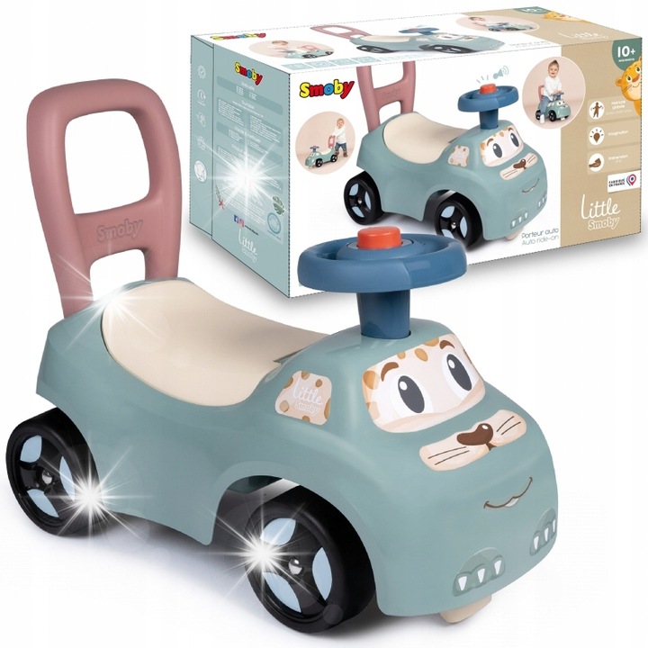 Кола за бутане с клаксон, Smoby, синя, 20x40см, за деца
