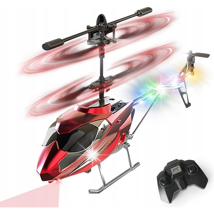 Elicopter zburator RC VATOS, incarcare USB, control la distanta 40-50m, LED, 10-12 minute de zbor