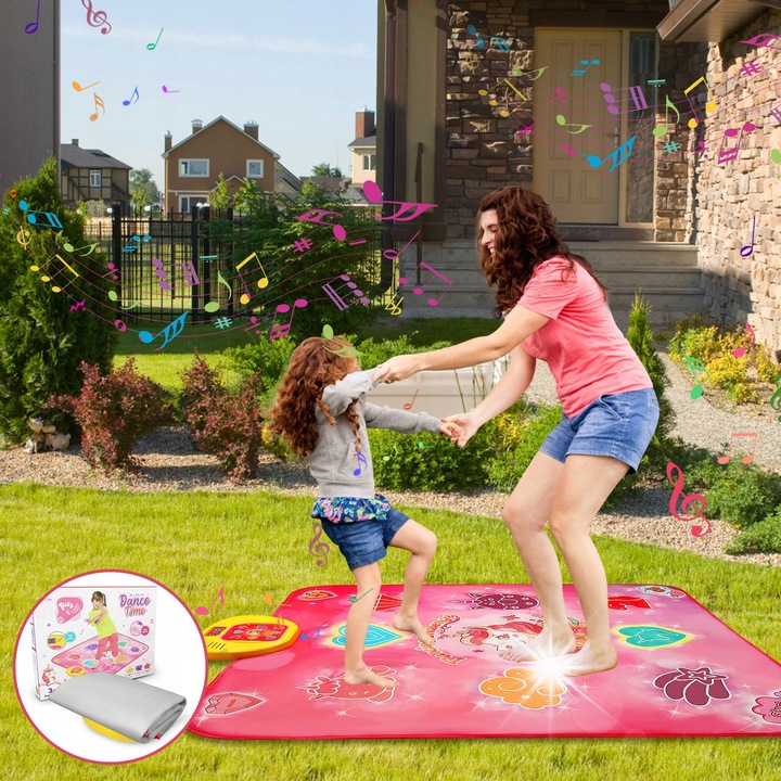 Covoras de dans interactiv pentru copii, VATOS, 5 moduri, muzica vesela, LED, 3 niveluri, portabil