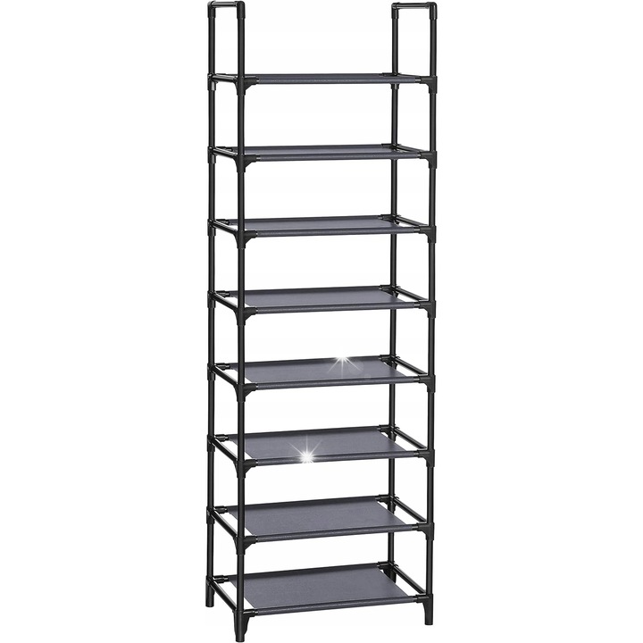 Cipőtartó, Songmics, 8 szintes, szürke, 46x28x145cm